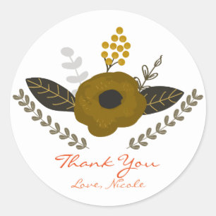 Folhas Botânicas & Adesivos de Favor em Dourado Vi