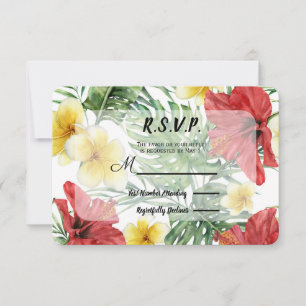 Folhas Botânicas Tropicais Casamento Floral RSVP