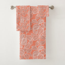 Folhas Brancas em Toalha Laranja