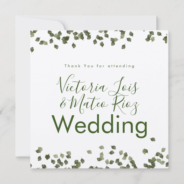 Folhas Caem Agradecimento Casamento Rústico (Frente)