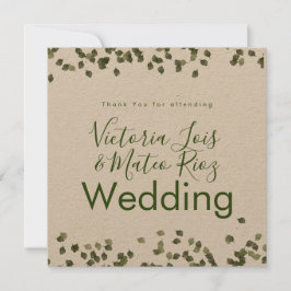 Folhas Caem Agradecimento Casamento Rústico