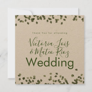 Folhas Caem Agradecimento Casamento Rústico