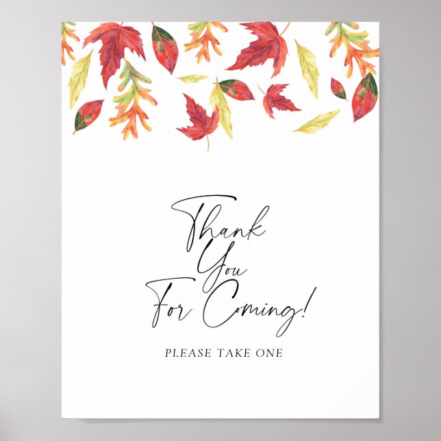 Folhas caindo - Obrigado por vir Poster (Frente)