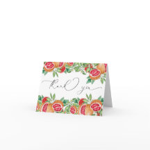 Folhas Citrino  | Cartões de Agradecimento Chá de 