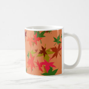 Folhas coloridas de outono, caneca de café design