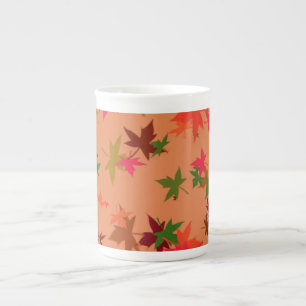 Folhas coloridas de outono design com caneca de po