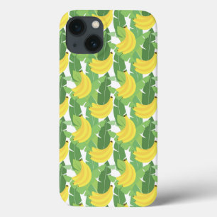 Folhas da banana e teste padrão da fruta
