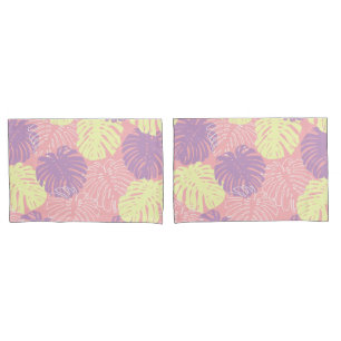 Folhas da selva amarela-amarela-rosa-pastel tropic