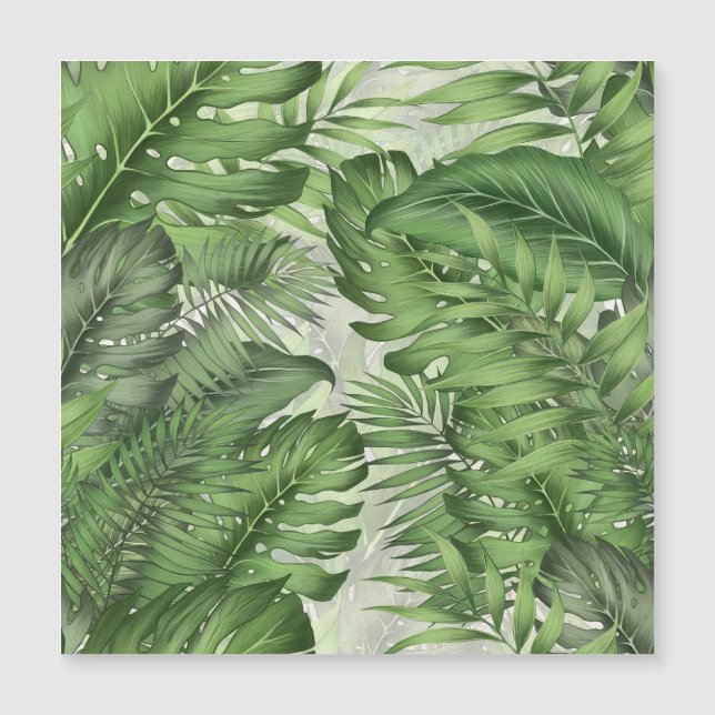 Folhas da selva tropical: fundo floral sem costura (Frente)