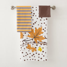 Folhas de ácer laranja, conjunto de toalhas de ban