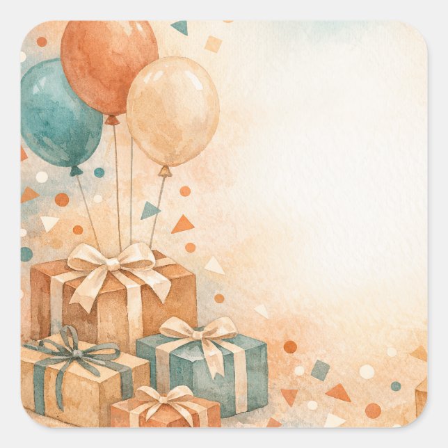 Folhas de Adesivos de Aniversário (Frente)