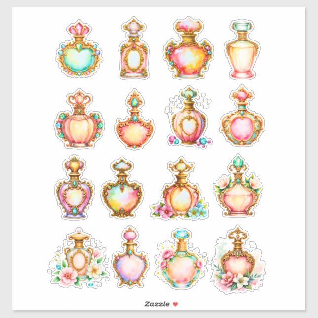 Folhas de Adesivos de Frascos de Perfume em Estilo (Folha)