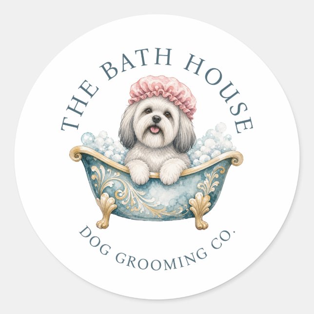 Folhas de Adesivos de Higiene de Cães Lhasa Apso (Frente)