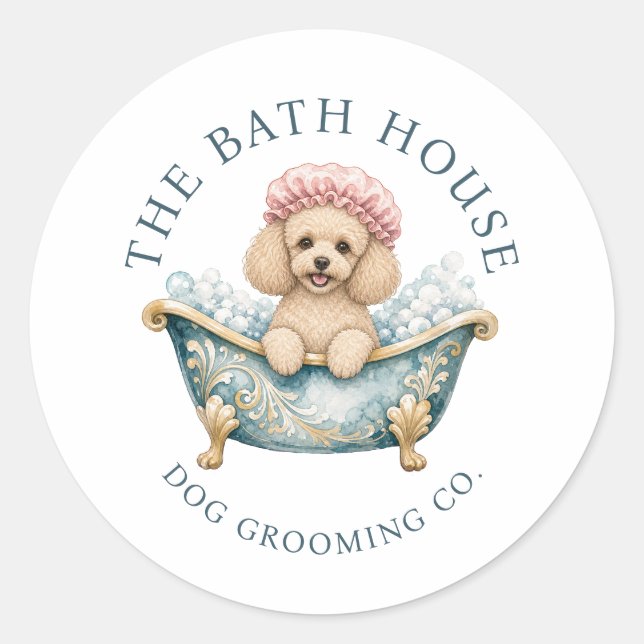 Folhas de Adesivos de Higiene de Cães Poodle Minia (Frente)