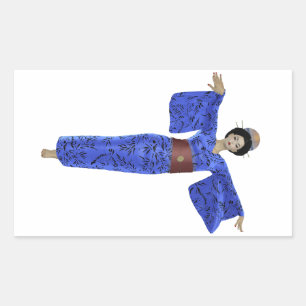 Folhas de adesivos Kimono Azul Geisha