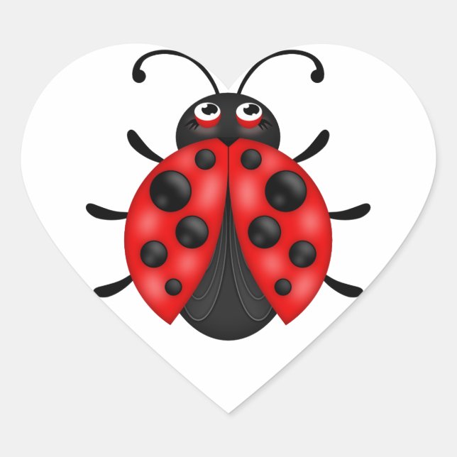 Folhas de adesivos Preto-Ladybug Vermelho Cartoon (Frente)