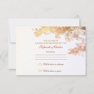 folhas de árvore coloridas design elegante de rsvp
