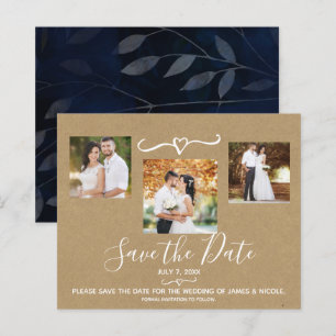 Folhas de Azul Rústico para Casamento Foto Save th