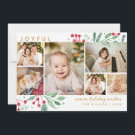 Folhas de Bagas de Inverno Natal Multi-Foto<br><div class="desc">Cartão de férias festivo e pictórico com nossa exclusiva arte de aquarela de botânica de inverno e bagas para enquadrar e destacar sua foto. Esta colagem de várias fotos destaca 6 das suas fotos. Todo o texto é completamente personalizável.</div>