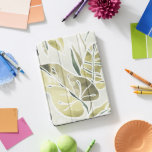 Folhas de Batik<br><div class="desc">"Batik Leaves I" por June Erica Vess. Apresenta uma paleta colorida de folhas batik.</div>