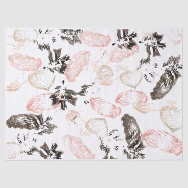 Folhas de Boho e Papel de Tecido de Penas (Frente )