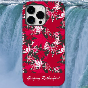 Folhas de Bordo Vermelho na Capinha de Celular Car