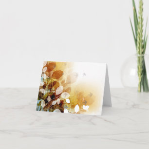 Folhas De Caimento E Aves Em Cartões De Nota De Va