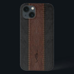 Folhas De Couro Castanho E Preto<br><div class="desc">Imagem de fitas estilhaçadas de couro preto e castanho, com acentos beges. Monograma personalizado e opcional. Design de masculina elegante. O design está disponível no produto selecionado, mas pode ser solicitado em qualquer um por email.</div>
