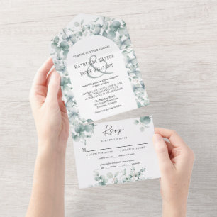 Folhas de Eucalipto Verde Casamento Tudo Em Um