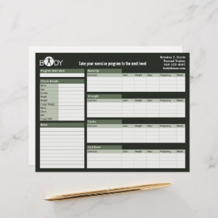 Folhas de Log de Workout de Treinador Pessoal de M