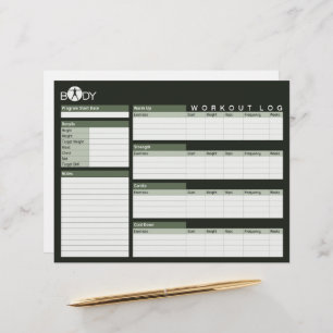 Folhas de Log de Workout Pessoal da Malhação de Ma