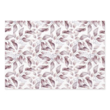 Folhas de Mauve, Roxo Dusty, Flores Rosa Esbranqui