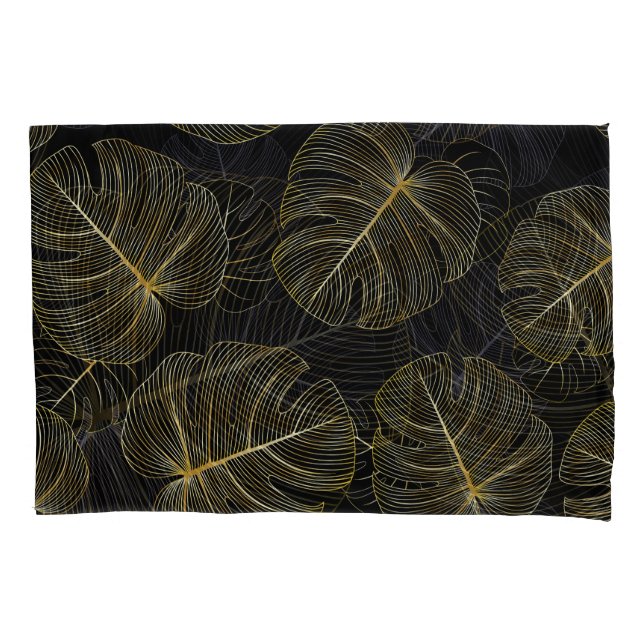 Folhas de monstera ouro, floral romântico sem cost (Frente)