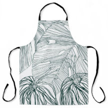 folhas de monstera verde-escura e lírios contorno