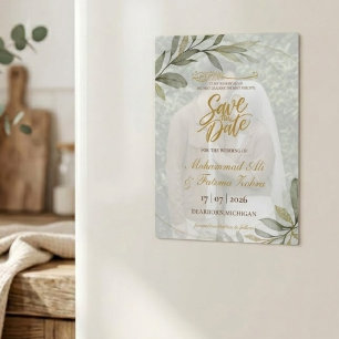 Folhas de Ouro Elegância Casamento Muçulmano SALVE