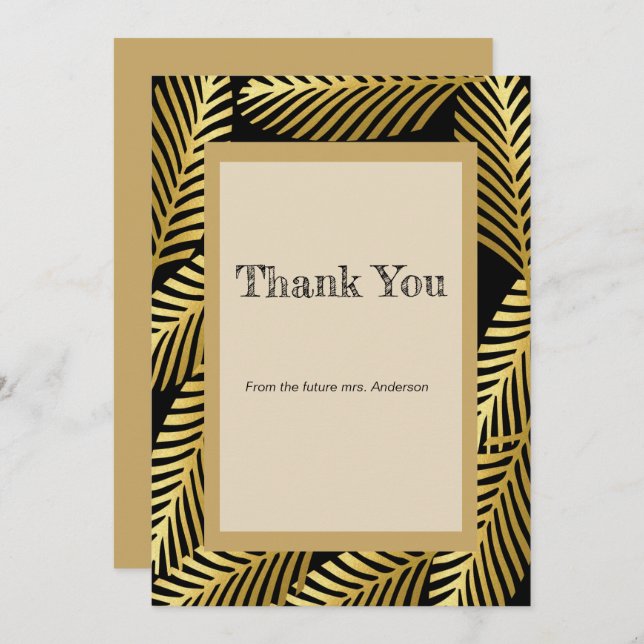 Folhas de Ouro Exóticas Elegantes (Frente/Verso)