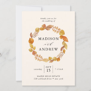 Folhas de outono   Convite De Casamento