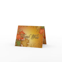 Folhas de outono de cartões de agradecimentos