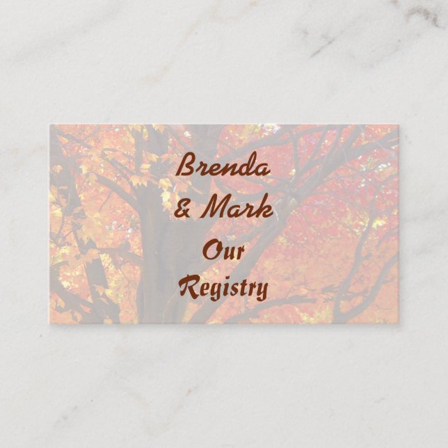 Folhas de outono do Cartão de Registro Laranja e A (Frente)