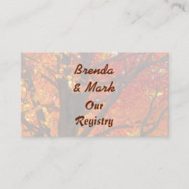 Folhas de outono do Cartão de Registro Laranja e A