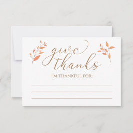 Folhas de outono Estou grato por Ação de Graças