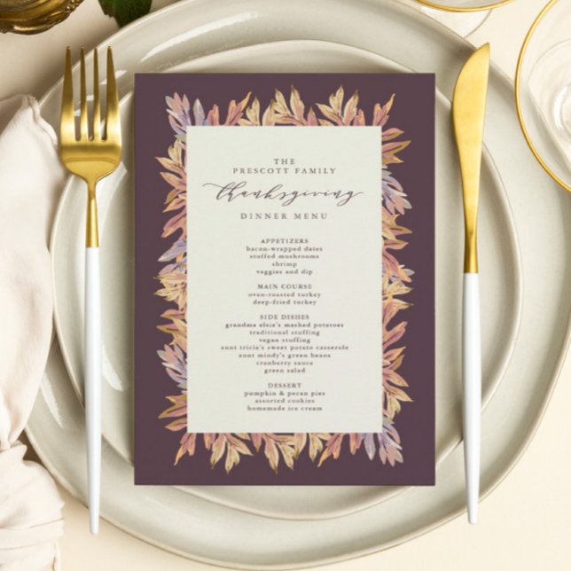 Folhas de outono Menu Ação de Graças (Criador carregado)