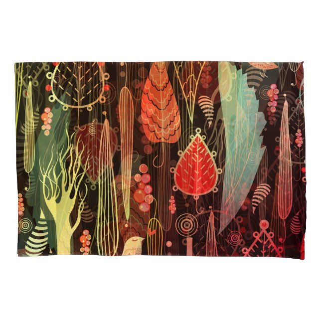 Folhas de outono: padrão sem costura escuro. (Frente)