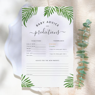 Folhas de Palm de Aquarela Previsão de bebês e a