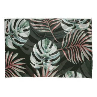 Folhas de palma, monstera: aquarela tropical.