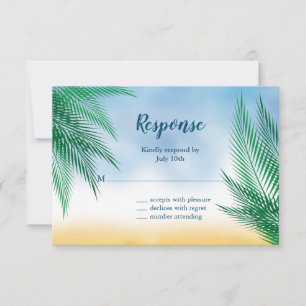 Folhas de palmeira RSVP da aguarela