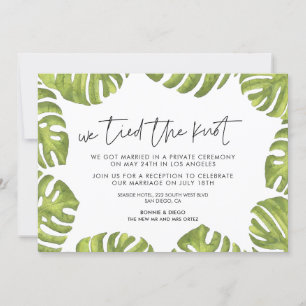 Folhas de palmeira tropicais Anúncio de casamento