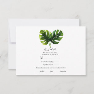Folhas de Palmeira Tropical Elegante Resposta RSVP