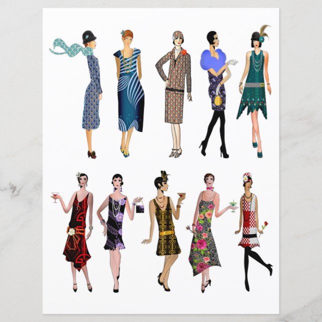 Folhas de papel 1920 Bonecas de papel Papel de pap (Frente)