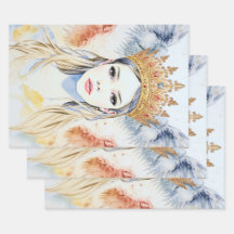 Folhas de Papel de Embrulho da Rainha Anjo Etéreo